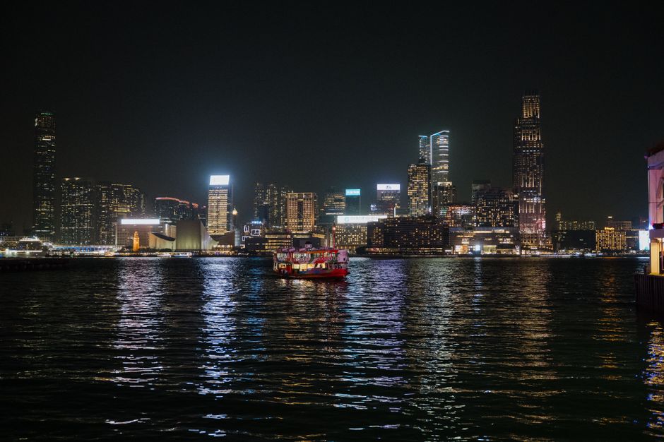 clouds, hong kong, buildings, haze, misty, illuminated, city lights, skyline, cityscape, urban, urban landscape, skyscrapers, aerial view, night, nature, mist, city, night photography